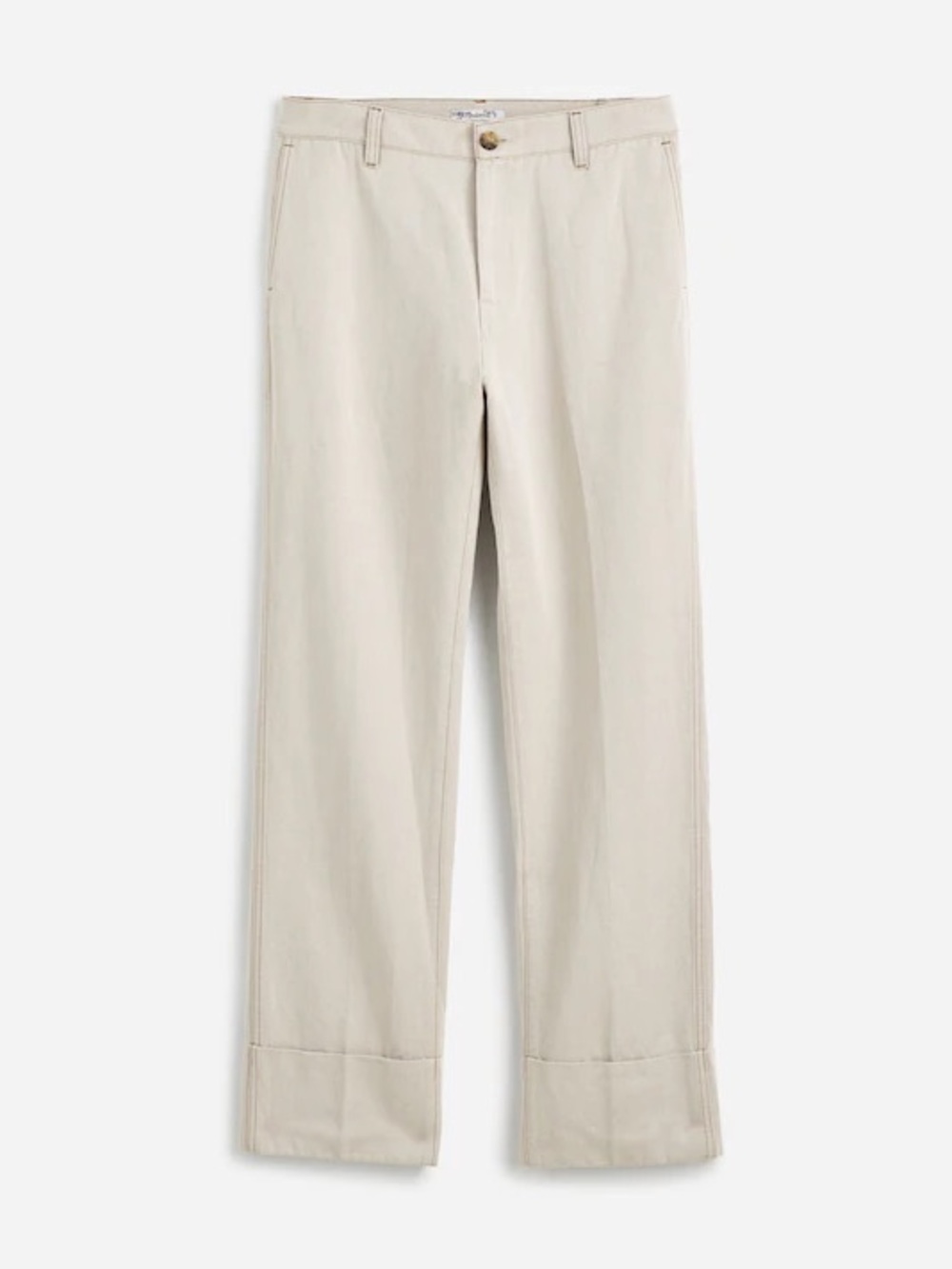 Madewell Dean Easy Straight Linen Blend Pants Bone Size 26